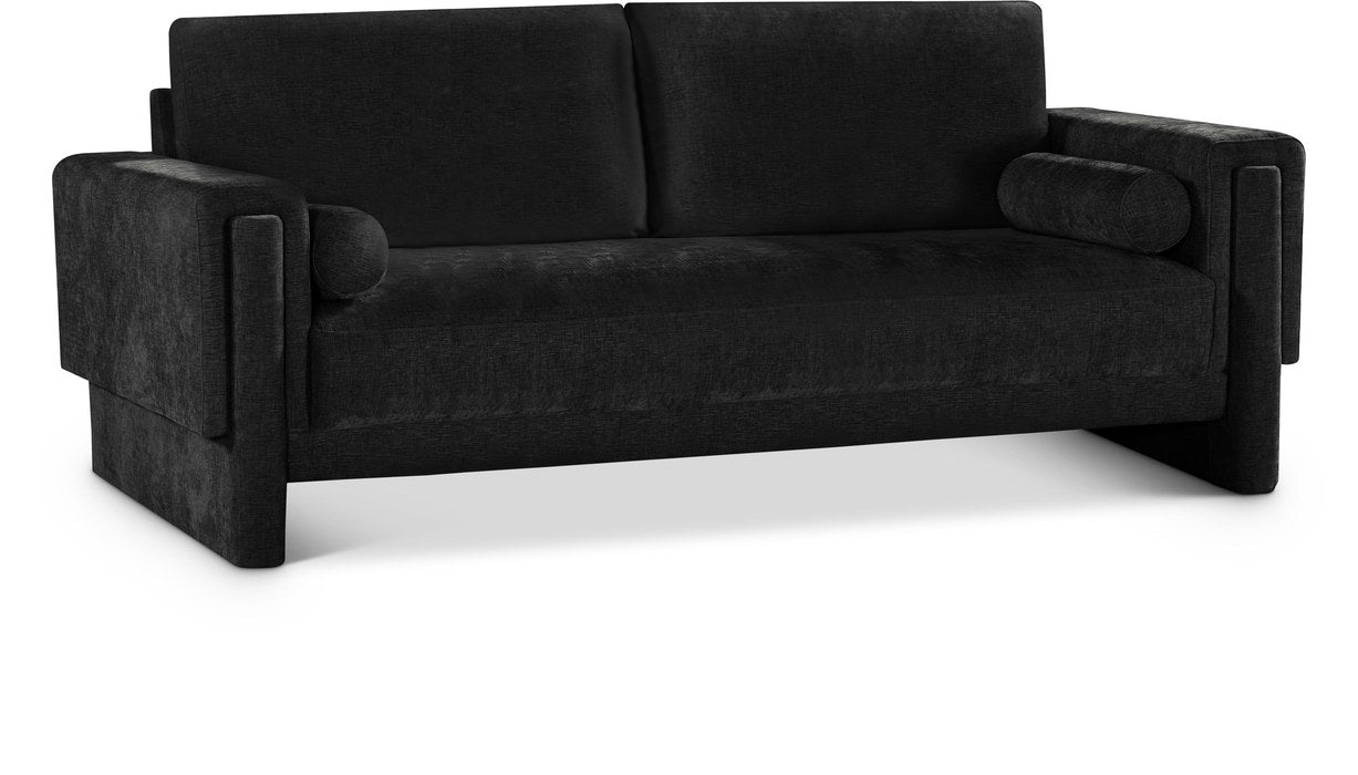 Meridian Furniture - Madeline 89" Black Chenille Fabric Upholstered Sofa - 152Black-S - GreatFurnitureDeal