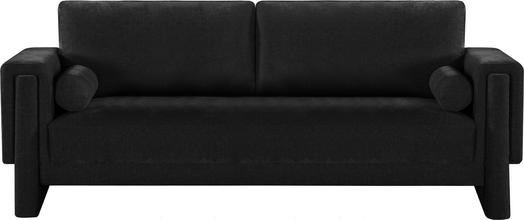 Meridian Furniture - Madeline 89" Black Chenille Fabric Upholstered Sofa - 152Black-S - GreatFurnitureDeal