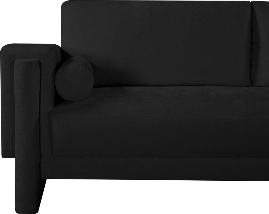 Meridian Furniture - Madeline 89" Black Chenille Fabric Upholstered Sofa - 152Black-S - GreatFurnitureDeal