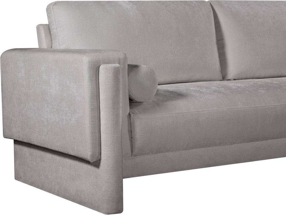 Meridian Furniture - Madeline 89" Grey Chenille Fabric Upholstered Sofa - 152Grey-S - GreatFurnitureDeal