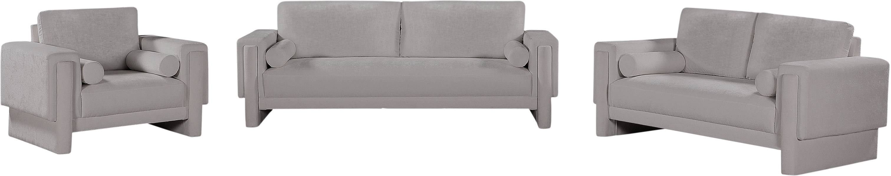 Meridian Furniture - Madeline 89" Grey Chenille Fabric Upholstered Sofa - 152Grey-S - GreatFurnitureDeal