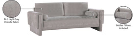 Meridian Furniture - Madeline 89" Grey Chenille Fabric Upholstered Sofa - 152Grey-S - GreatFurnitureDeal