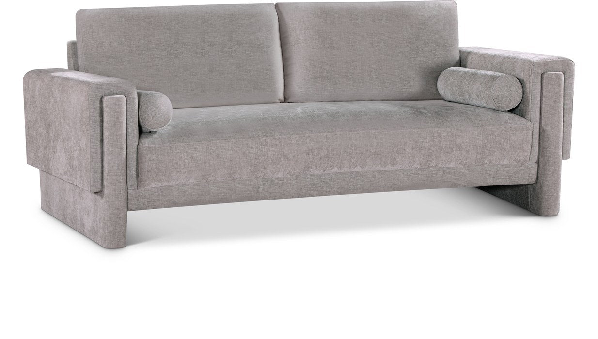 Meridian Furniture - Madeline 89" Grey Chenille Fabric Upholstered Sofa - 152Grey-S - GreatFurnitureDeal