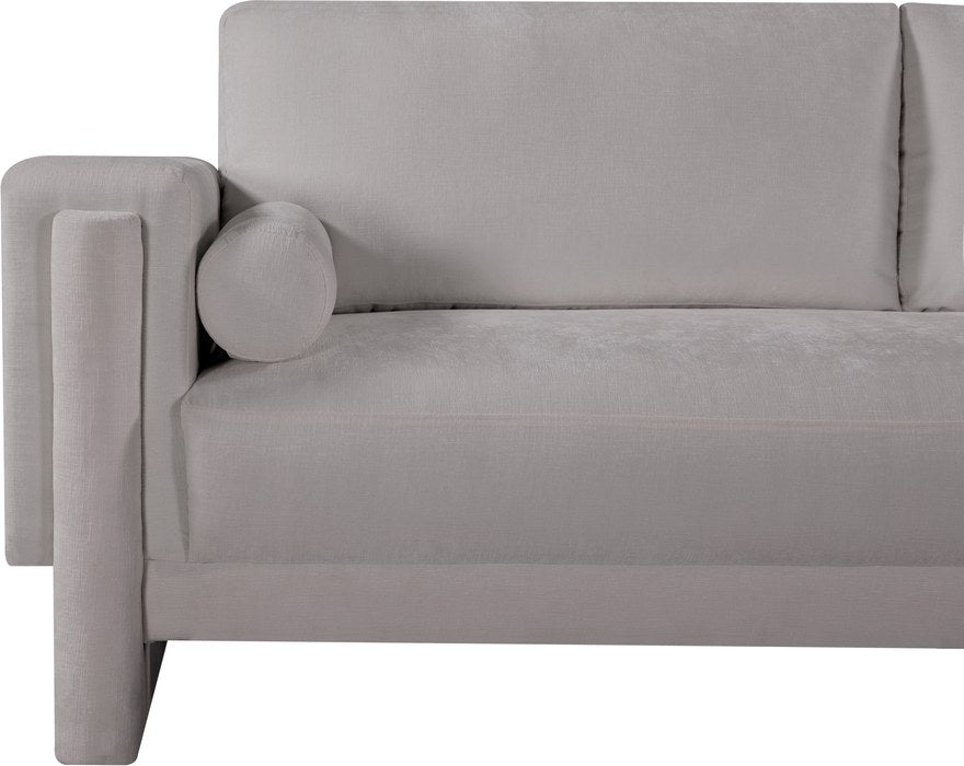 Meridian Furniture - Madeline 89" Grey Chenille Fabric Upholstered Sofa - 152Grey-S - GreatFurnitureDeal