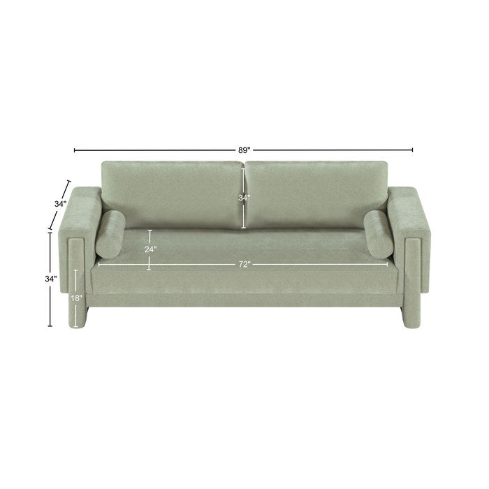 Meridian Furniture - Madeline 89" Mint Chenille Fabric Upholstered Sofa - 152Mint-S - GreatFurnitureDeal