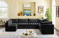 Meridian Furniture - Jacob 140" Velvet Upholstered 7 Piece Modular Sectional - 649Black-Sec7A - GreatFurnitureDeal