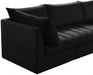 Meridian Furniture - Jacob 140" Velvet Upholstered 7 Piece Modular Sectional - 649Black-Sec7A - GreatFurnitureDeal