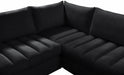 Meridian Furniture - Jacob 140" Velvet Upholstered 7 Piece Modular Sectional - 649Black-Sec7A - GreatFurnitureDeal