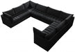 Meridian Furniture - Jacob 140" Velvet Upholstered 8 Piece Modular Sectional - 649Black-Sec8A - GreatFurnitureDeal