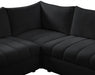 Meridian Furniture - Jacob 140" Velvet Upholstered 8 Piece Modular Sectional - 649Black-Sec8A - GreatFurnitureDeal