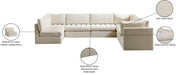Meridian Furniture - Jacob 140" Velvet Upholstered 7 Piece Modular Sectional - 649Cream-Sec7A - GreatFurnitureDeal