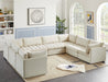 Meridian Furniture - Jacob 140" Velvet Upholstered 8 Piece Modular Sectional - 649Cream-Sec8A - GreatFurnitureDeal