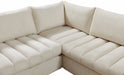 Meridian Furniture - Jacob 140" Velvet Upholstered 8 Piece Modular Sectional - 649Cream-Sec8A - GreatFurnitureDeal
