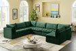 Meridian Furniture - Jacob 140" Velvet Upholstered 7 Piece Modular Sectional - 649Green-Sec7A - GreatFurnitureDeal