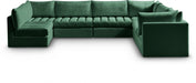 Meridian Furniture - Jacob 140" Velvet Upholstered 7 Piece Modular Sectional - 649Green-Sec7A - GreatFurnitureDeal