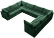 Meridian Furniture - Jacob 140" Velvet Upholstered 8 Piece Modular Sectional - 649Green-Sec8A - GreatFurnitureDeal