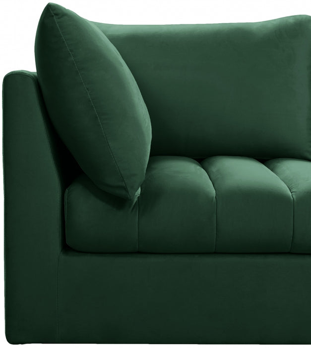 Meridian Furniture - Jacob 140" Velvet Upholstered 8 Piece Modular Sectional - 649Green-Sec8A - GreatFurnitureDeal