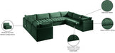 Meridian Furniture - Jacob 140" Velvet Upholstered 8 Piece Modular Sectional - 649Green-Sec8A - GreatFurnitureDeal