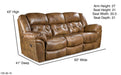 Motion Ease - Denver Double Reclining Sofa in Saddle - 155-30-15 - GreatFurnitureDeal