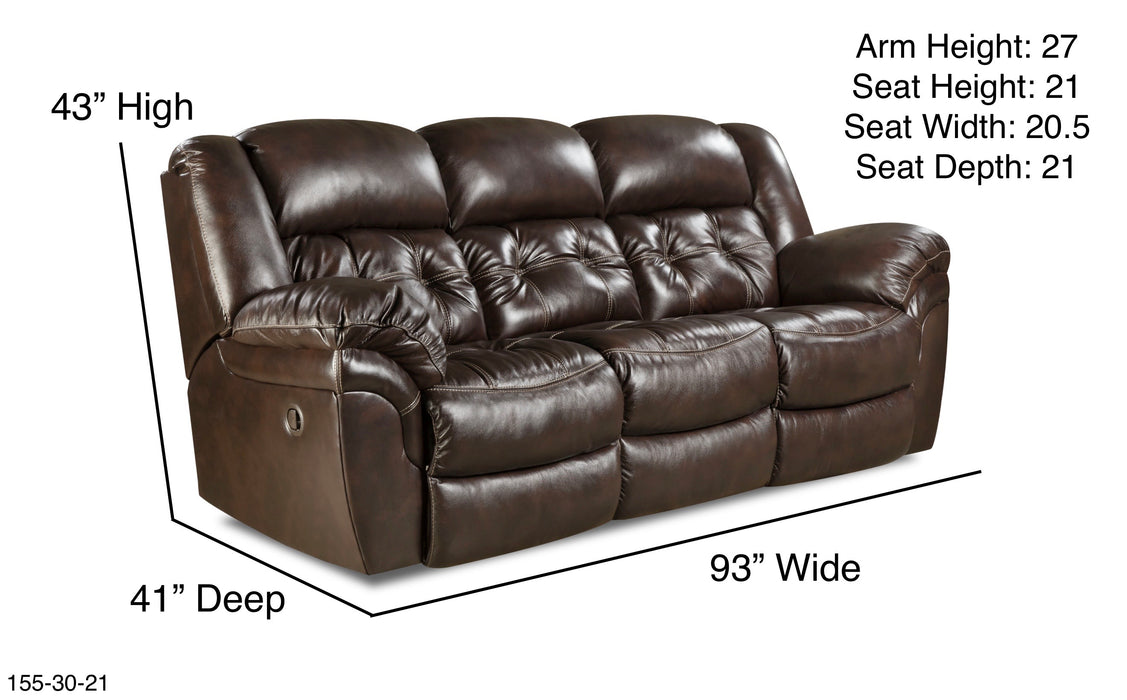 Motion Ease - Denver Double Reclining Sofa in Whiskey - 155-30-21 - GreatFurnitureDeal