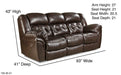 Motion Ease - Denver Double Reclining Sofa in Whiskey - 155-30-21 - GreatFurnitureDeal