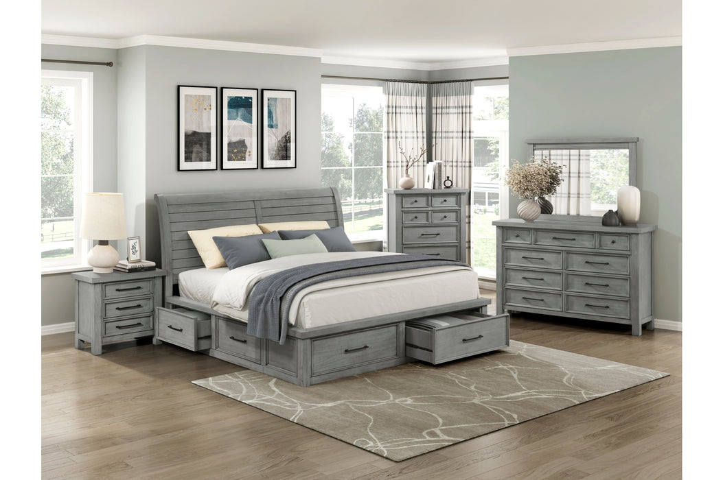 Homelegance - Logandale 3 Piece California King Platform Bedroom Set in Antique Gray - 1559DGK-1CK-3SET - GreatFurnitureDeal
