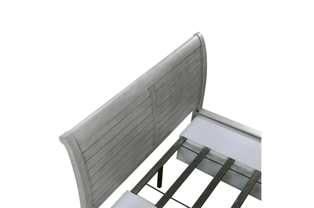 Homelegance - Logandale King Platform Bed with Storage Footboard and Side Rails in Antique Gray - 1559DGK-1EK - GreatFurnitureDeal