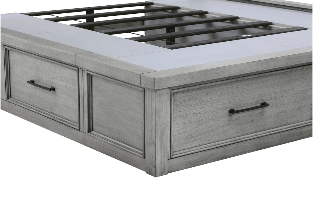 Homelegance - Logandale California King Platform Bed with Storage Footboard and Side Rails in Antique Gray - 1559DGK-1CK - GreatFurnitureDeal