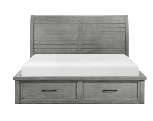 Homelegance - Logandale Queen Platform Bed with Storage Footboard and Side Rails in Antique Gray - 1559DG-1 - GreatFurnitureDeal