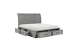 Homelegance - Logandale California King Platform Bed with Storage Footboard and Side Rails in Antique Gray - 1559DGK-1CK - GreatFurnitureDeal
