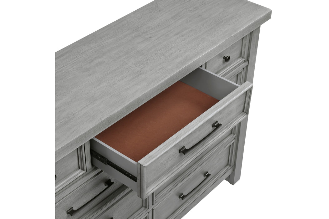 Homelegance - Logandale 9 Drawer Dresser and Mirror Set in Antique Gray - 1559DG-5-6 - GreatFurnitureDeal