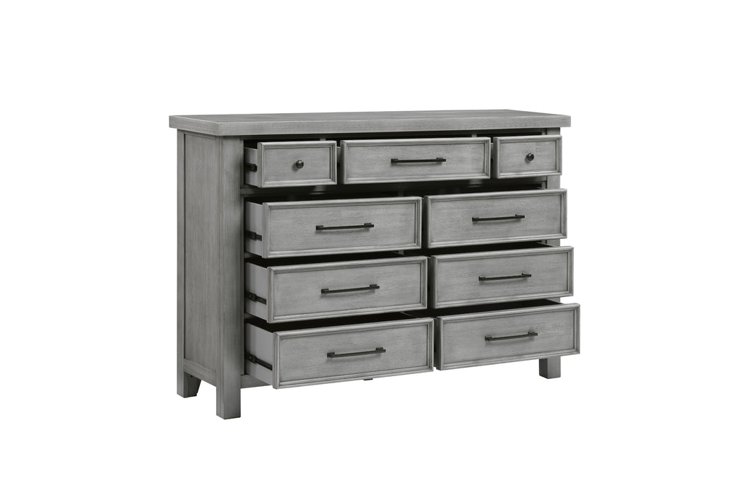 Homelegance - Logandale 9 Drawer Dresser and Mirror Set in Antique Gray - 1559DG-5-6 - GreatFurnitureDeal