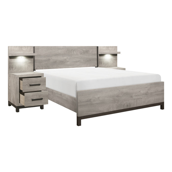 Homelegance - Zephyr 5 Piece California King Wall Panel Bedroom Set in 2-Tone - 1577K-1CK*WB-5SET - GreatFurnitureDeal