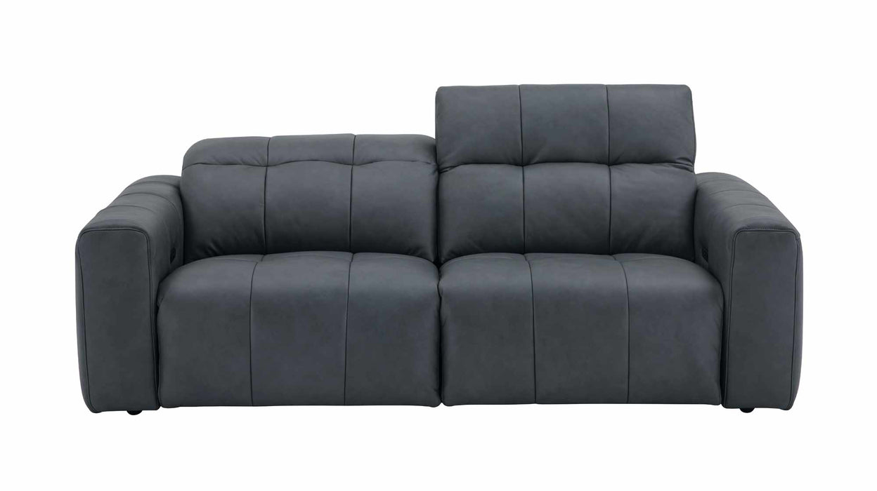 J&M Furniture - Prescott 2 Piece Leather Sofa Set in Dark Grey - 15788-SL - GreatFurnitureDeal