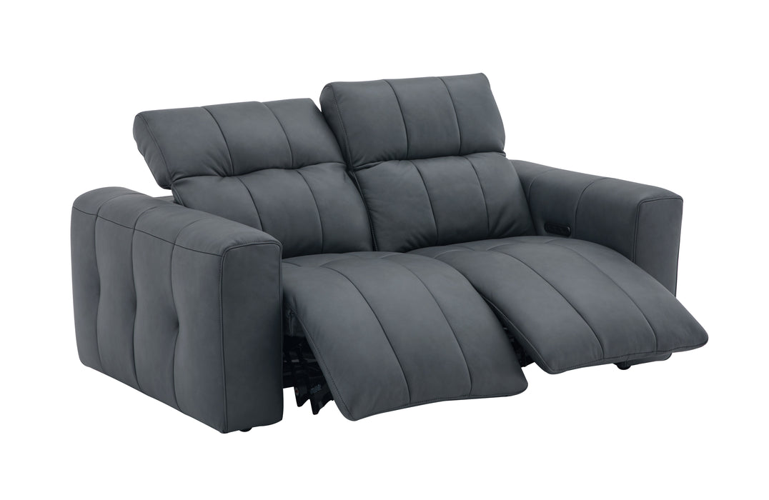 J&M Furniture - Prescott Leather Loveseat in Dark Grey - 15788-L - GreatFurnitureDeal