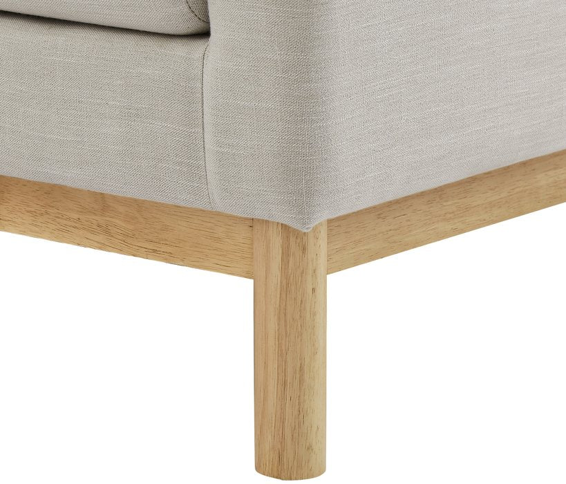 Meridian Furniture - Langham 89.5" Beige Linen Textured Fabric Upholstered Sofa - 157Beige-S - GreatFurnitureDeal