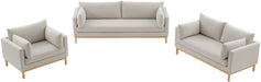 Meridian Furniture - Langham 89.5" Beige Linen Textured Fabric Upholstered Sofa - 157Beige-S - GreatFurnitureDeal