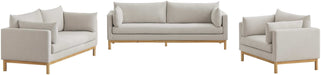 Meridian Furniture - Langham 89.5" Beige Linen Textured Fabric Upholstered Sofa - 157Beige-S - GreatFurnitureDeal