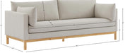 Meridian Furniture - Langham 89.5" Beige Linen Textured Fabric Upholstered Sofa - 157Beige-S - GreatFurnitureDeal