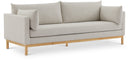 Meridian Furniture - Langham 89.5" Beige Linen Textured Fabric Upholstered Sofa - 157Beige-S - GreatFurnitureDeal