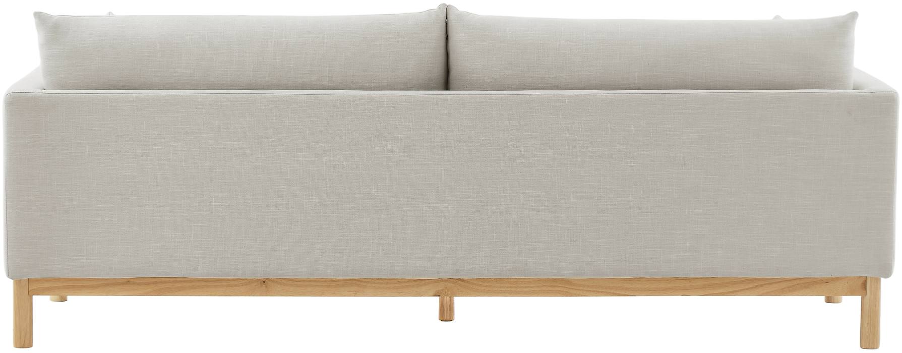 Meridian Furniture - Langham 89.5" Beige Linen Textured Fabric Upholstered Sofa - 157Beige-S - GreatFurnitureDeal