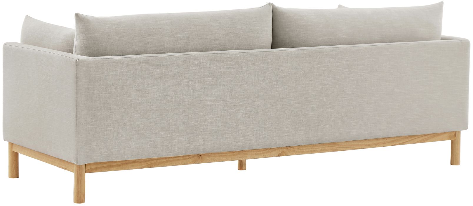 Meridian Furniture - Langham 89.5" Beige Linen Textured Fabric Upholstered Sofa - 157Beige-S - GreatFurnitureDeal