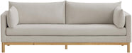 Meridian Furniture - Langham 89.5" Beige Linen Textured Fabric Upholstered Sofa - 157Beige-S - GreatFurnitureDeal