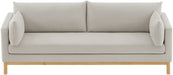 Meridian Furniture - Langham 89.5" Beige Linen Textured Fabric Upholstered Sofa - 157Beige-S - GreatFurnitureDeal