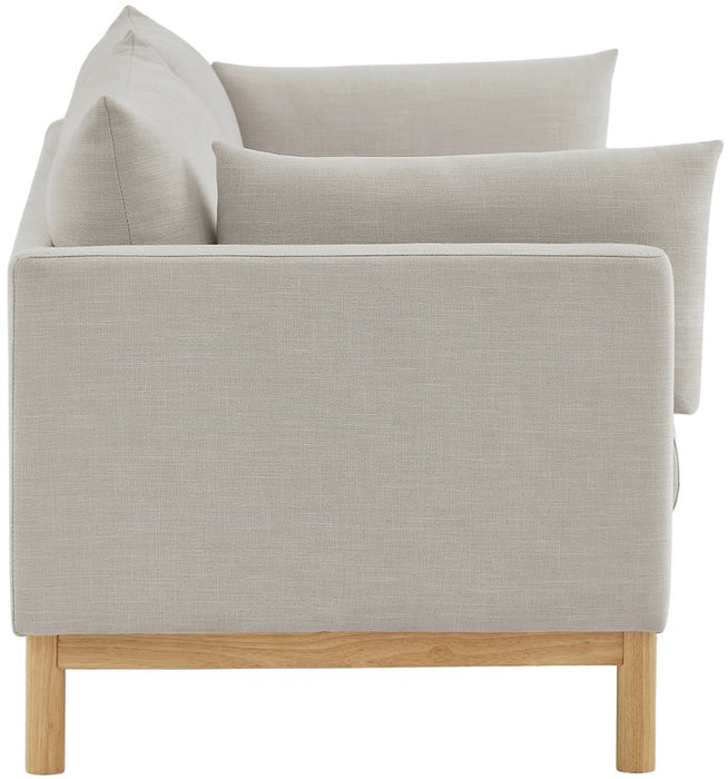 Meridian Furniture - Langham 89.5" Beige Linen Textured Fabric Upholstered Sofa - 157Beige-S - GreatFurnitureDeal