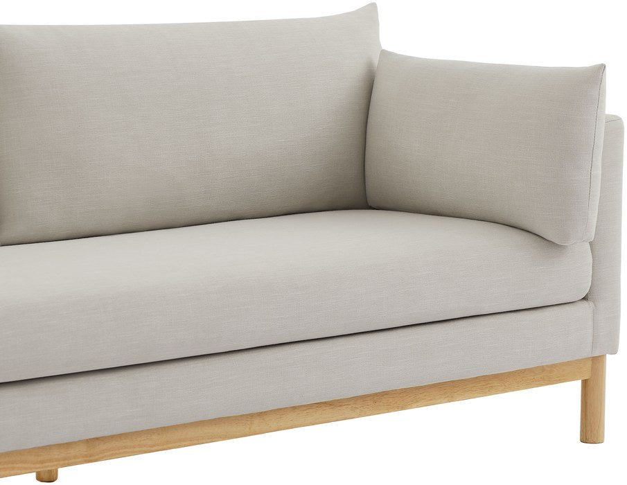 Meridian Furniture - Langham 89.5" Beige Linen Textured Fabric Upholstered Sofa - 157Beige-S - GreatFurnitureDeal