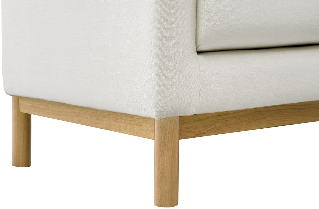 Meridian Furniture - Langham 89.5" Cream Linen Textured Fabric Upholstered Sofa - 157Cream-S - GreatFurnitureDeal