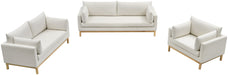 Meridian Furniture - Langham 89.5" Cream Linen Textured Fabric Upholstered Sofa - 157Cream-S - GreatFurnitureDeal