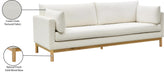 Meridian Furniture - Langham 89.5" Cream Linen Textured Fabric Upholstered Sofa - 157Cream-S - GreatFurnitureDeal