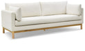 Meridian Furniture - Langham 89.5" Cream Linen Textured Fabric Upholstered Sofa - 157Cream-S - GreatFurnitureDeal